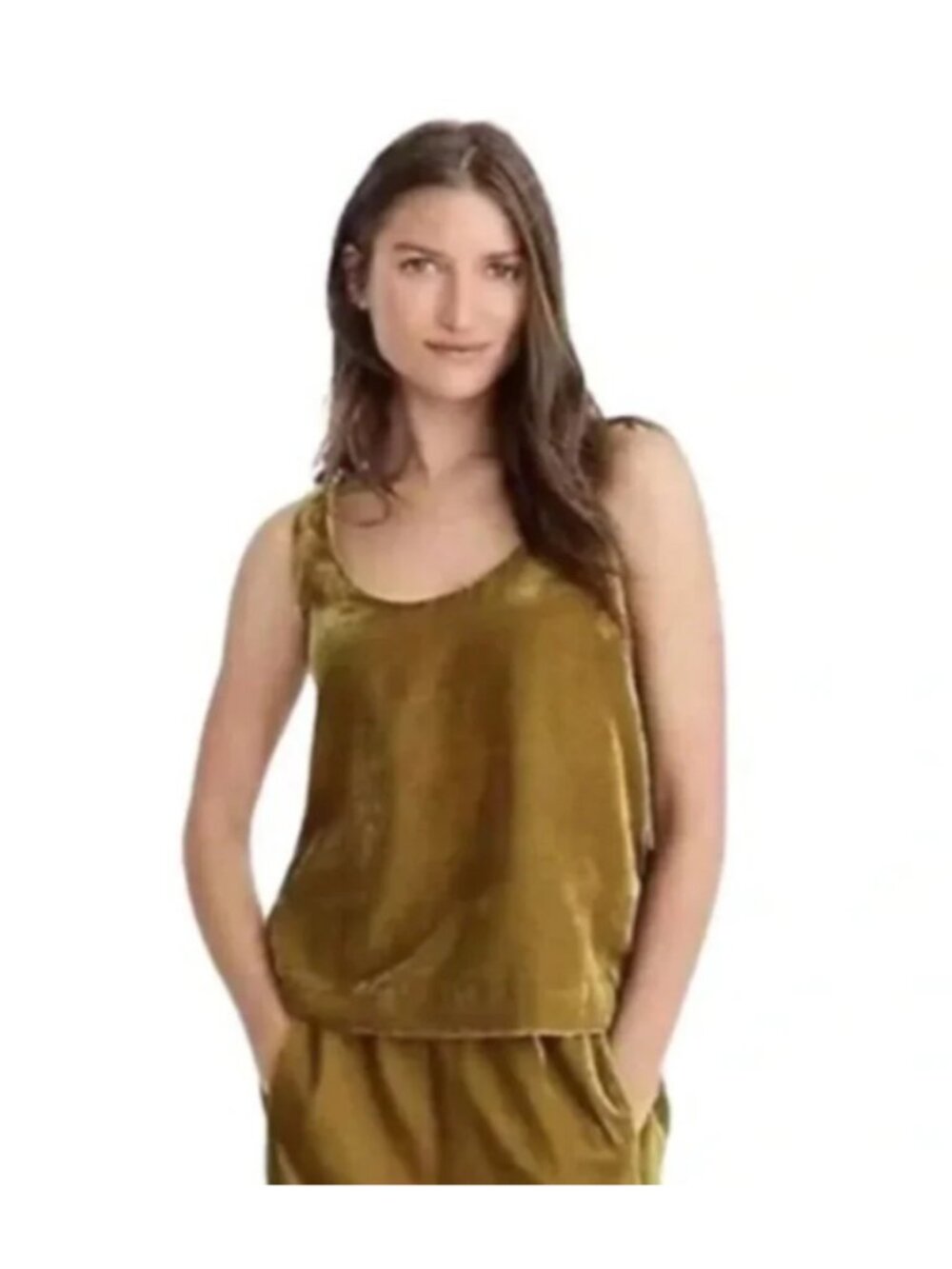 J. Crew Sleeveless Yellow Velvet Top (Size 2)